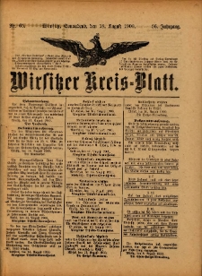 Wirsitzer Kreis-Blatt: herausgegeben vom Königlichen Landraths-Amte 1900.08.18 Jg.56 Nr65