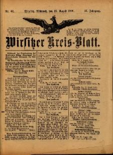 Wirsitzer Kreis-Blatt: herausgegeben vom Königlichen Landraths-Amte 1900.08.22 Jg.56 Nr66