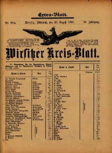 Wirsitzer Kreis-Blatt: herausgegeben vom Königlichen Landraths-Amte 1900.08.22 Jg.56 Nr66a Extra-Blatt
