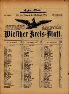 Wirsitzer Kreis-Blatt: herausgegeben vom Königlichen Landraths-Amte 1900.08.29 Jg.56 Nr68a Extra-Blatt