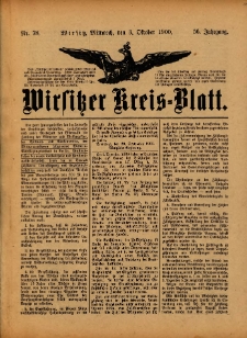 Wirsitzer Kreis-Blatt: herausgegeben vom Königlichen Landraths-Amte 1900.10.03 Jg.56 Nr78