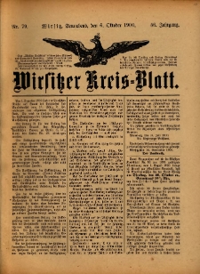 Wirsitzer Kreis-Blatt: herausgegeben vom Königlichen Landraths-Amte 1900.10.06 Jg.56 Nr79
