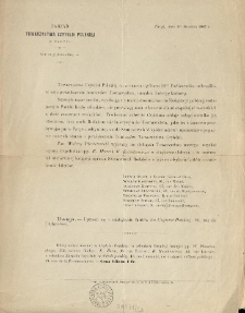 [Odezwa Inc.:] " Towarzystwo Czytelni Polskiej na zebraniu ogólnem 29go Października uchwaliło..."