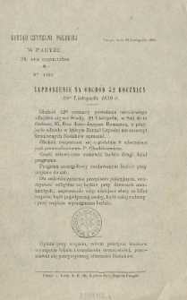 Zaproszenie na obchód 52 rocznicy 29go Listopada 1830 r.