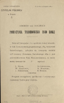 Obchód 55ej rocznicy Powstania Narodowego 1830 roku