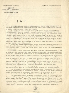 Stow. Polaków w Budapeszcie. Komitet Budowy Domu dla Stowarzyszenia pod protektoratem Dra Ferdynanda Weigla ...
