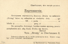Zaproszenie [Inc.:] "Niniejszem zapraszamy Szanow. Druha na zebranie "Straży" które się odbędzie w niedzielę dnia ..."