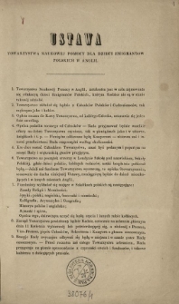 Ustawa Towarzystwa Naukowej Pomocy dla Dzieci Emigrant&oacute;w Polskich w Anglii