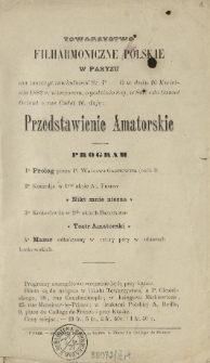 [Zawiadomienie Inc.:] " Towarzystwo Filharmoniczne Polskie w Paryżu ma zaszczyt zawiadomić Sz. P. ..."