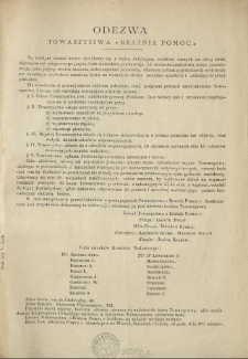 Odezwa Towarzystwa "Bratnia Pomoc"