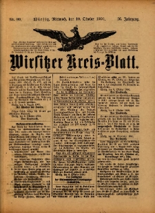 Wirsitzer Kreis-Blatt: herausgegeben vom Königlichen Landraths-Amte 1900.10.10 Jg.56 Nr80