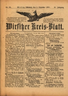 Wirsitzer Kreis-Blatt: herausgegeben vom Königlichen Landraths-Amte 1900.12.05 Jg.56 Nr96