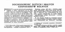 Dochodowość dużych i małych gospodarstw rolnych