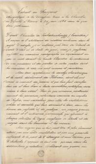 Extrait du Rapport [!] sténografique de la discussion tenue a la Chambre des Députés a Vienne le 25. juin 1863 dans la question polonaise