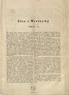 Głos z Warszawy 1864 r. [Inc.: Po dwóch latach milczenia przemawiamy dziś znowu do Was rodacy...]
