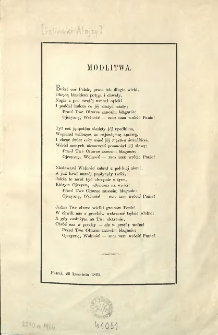 Modlitwa [Inc.:] "Boże coś Polskę przez tak długie wieki..."