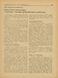 Kolej francusko-polska i żywotne interesy gospodarstwa polskiego