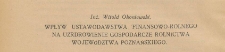 Wpływ ustawodawstwa finansowo-rolnego na uzdrowienie gospodarcze rolnictwa województwa poznańskiego