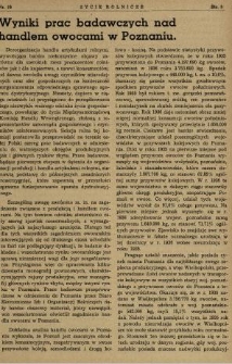 Wyniki prac badawczych nad handlem owocami w Poznaniu