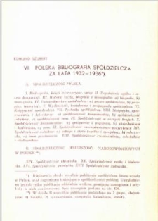 Polska bibliografia spółdzielcza za lata 1932-1936