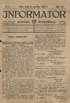 Informator Powiatu Śremskiego. 1929.01.16 R.11 Nr 3