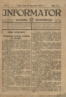 Informator Powiatu Śremskiego. 1929.01.19 R.11 Nr 4