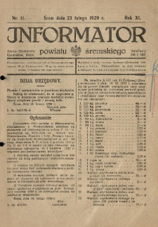 Informator Powiatu Śremskiego. 1929.02.23 R.11 Nr 11