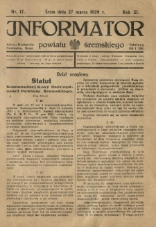 Informator Powiatu Śremskiego. 1929.03.27 R.11 Nr 17