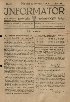 Informator Powiatu Śremskiego. 1929.04.27 R.11 Nr 25