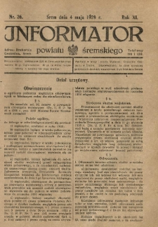 Informator Powiatu Śremskiego. 1929.05.04 R.11 Nr 26