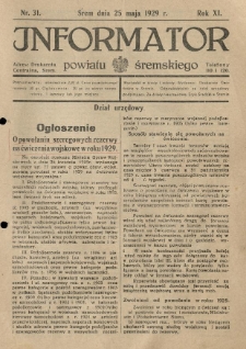 Informator Powiatu Śremskiego. 1929.05.25 R.11 Nr 31