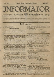 Informator Powiatu Śremskiego. 1929.06.05 R.11 Nr 34