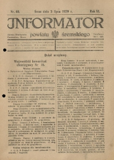Informator Powiatu Śremskiego. 1929.07.03 R.11 Nr 40