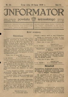 Informator Powiatu Śremskiego. 1929.07.20 R.11 Nr 44