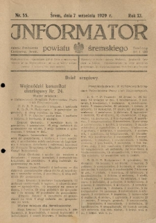Informator Powiatu Śremskiego. 1929.09.07 R.11 Nr 55