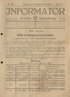 Informator Powiatu Śremskiego. 1929.10.26 R.11 Nr 68