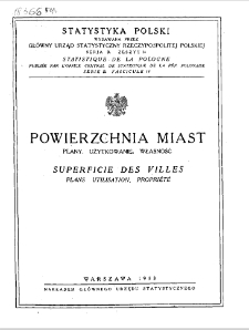 Powierzchnia miast : Plany. Użytkowanie. Własność