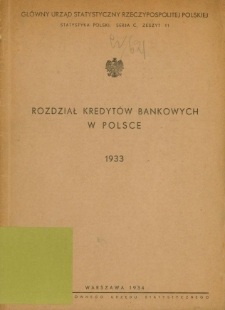 Rozdział kredytów bankowych w Polsce 1933
