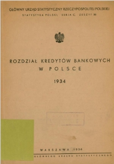 Rozdział kredytów bankowych w Polsce 1934