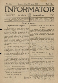 Informator Powiatu Śremskiego. 1931.07.29 R.13 Nr 52