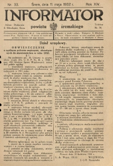 Informator Powiatu Śremskiego. 1932.05.11 R.14 Nr 33