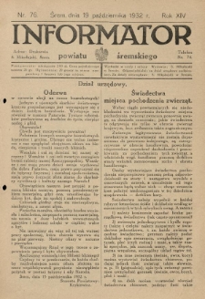 Informator Powiatu Śremskiego. 1932.10.19 R.14 Nr 76
