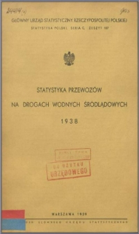 Statystyka przewozów na drogach wodnych śródlądowych 1938