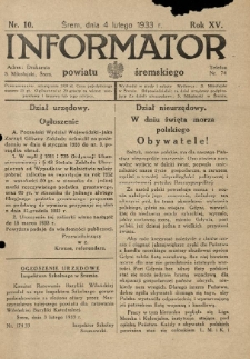 Informator Powiatu Śremskiego. 1933.02.04 R.15 Nr 10