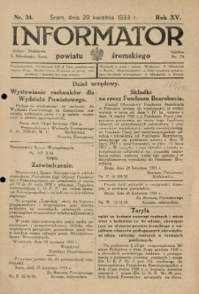 Informator Powiatu Śremskiego. 1933.04.29 R.15 Nr 34