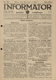 Informator Powiatu Śremskiego. 1934.04.28 R.16 Nr 28