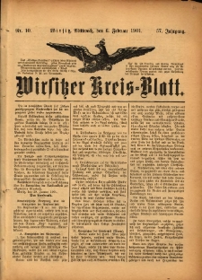 Wirsitzer Kreis-Blatt: herausgegeben vom Königlichen Landraths-Amte 1901.02.06 Jg.57 Nr10