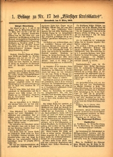 1. Beilage zu Nr.17 des „Wirsitzer Kreisblattes” 1901.03.02