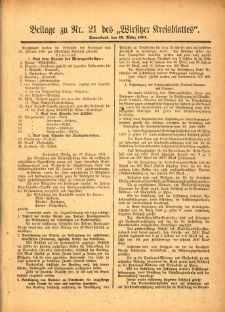 Beilage zu Nr.21 des „Wirsitzer Kreisblattes” 1901.03.16