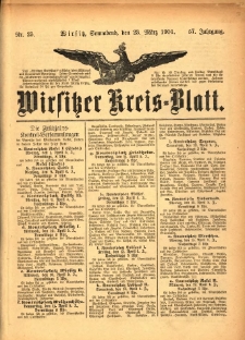 Wirsitzer Kreis-Blatt: herausgegeben vom Königlichen Landraths-Amte 1901.03.23 Jg.57 Nr23